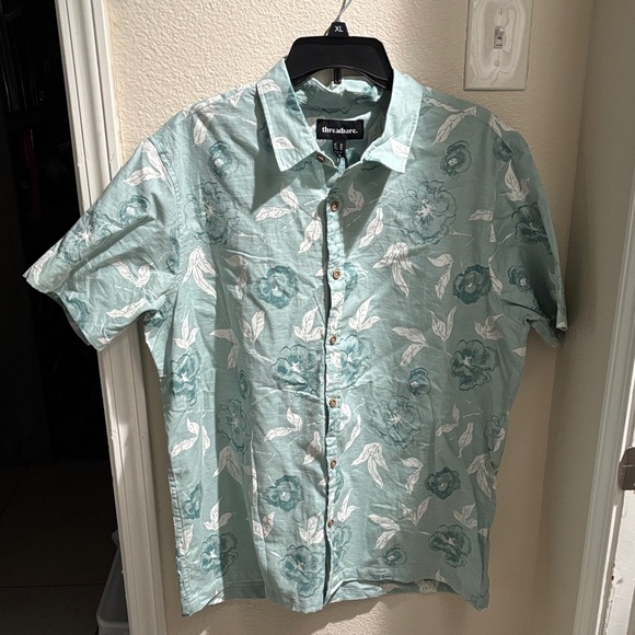 Threadbare Men's Green Floral Shirt XL NWT - Picture 1 of 5
